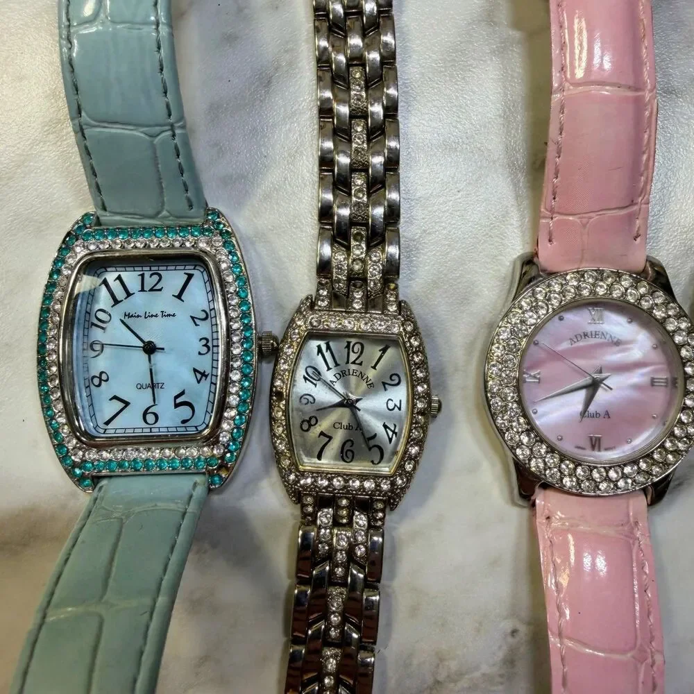 Lot of 10 Women's Rhinestone Fashion Watches Mixed Brands